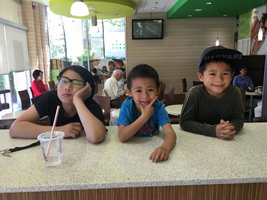 My son and nephews, some of whom are more or less impressed by the passing of time at McDonald's